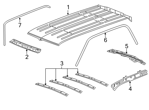 2013 Lincoln Navigator Roof & Components Diagram