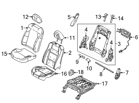 2016 Ford Police Interceptor Sedan Cover - Headrest - Roll Type Diagram for FG1Z-54610A62-PB