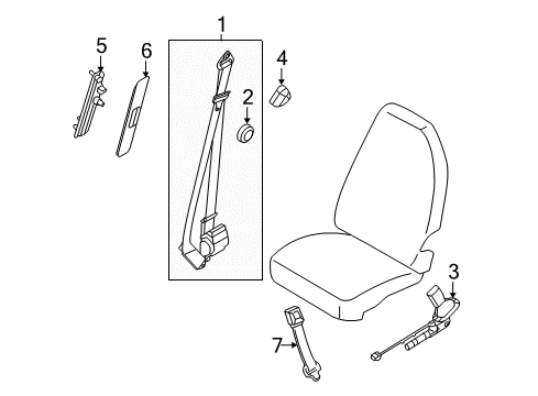 2010 Ford E-250 Front Seat Belts Diagram