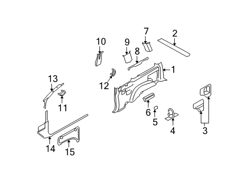 2003 Ford Explorer Sport Armrest Assembly Front Door Diagram for 3L2Z98240A29AAA