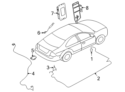 2008 Lincoln MKZ Cable Assembly - Extension Diagram for AE5Z-18812-D