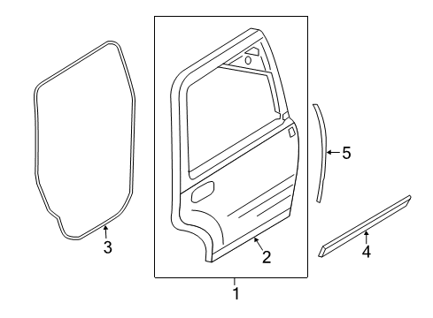 2014 Lincoln Navigator Rear Door, Body Diagram 2 - Thumbnail