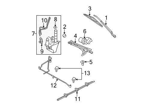 2009 Ford Escape Motor Assembly - Wiper Diagram for 8L3Z-17508-B