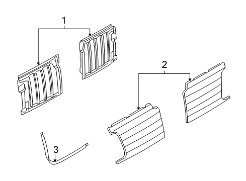 2002 Lincoln Blackwood Weatherstrip Assy - Door Opening Diagram for 2C6Z-8420519-AA