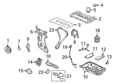 2006 Mercury Mariner Engine Parts & Mounts, Timing, Lubrication System Diagram 1 - Thumbnail