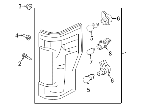 2019 Ford F-350 Super Duty Tail Lamps Diagram 2 - Thumbnail