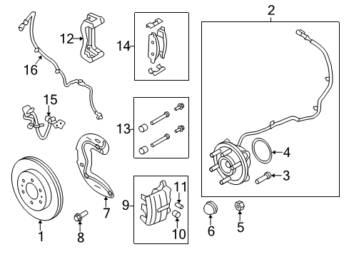 2012 Ford F-150 Hub Assembly - Wheel Diagram for CL3Z-1104-L