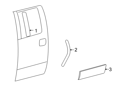 2007 Lincoln Mark LT Exterior Trim - Rear Door Diagram