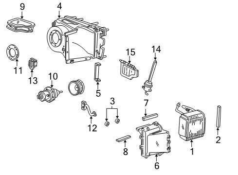 2007 Ford E-150 HVAC Case Diagram