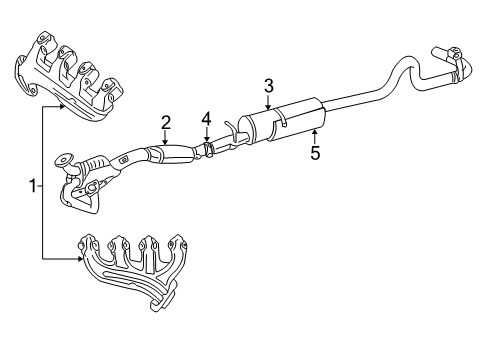 1994 Ford E-350 Econoline Club Wagon Exhaust Components, Exhaust Manifold Diagram 4 - Thumbnail