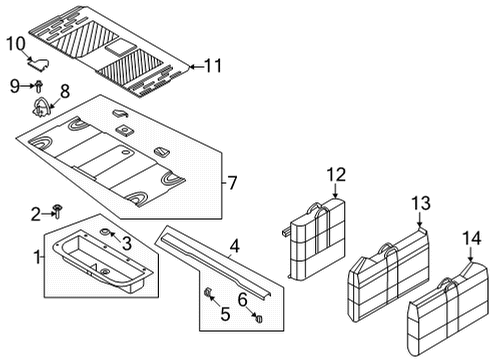 2022 Ford Bronco Interior Trim - Rear Body Diagram