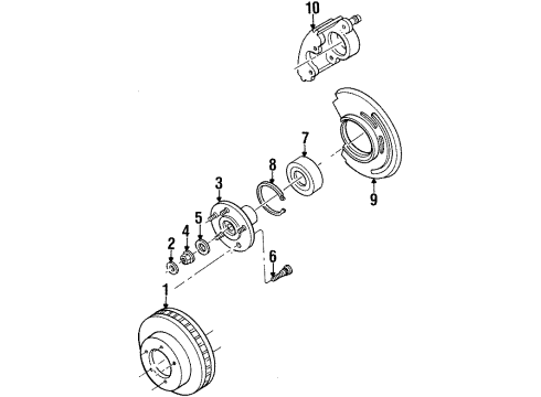 2002 Mercury Villager Bolt - Wheel Diagram for XF5Z-1107-AA