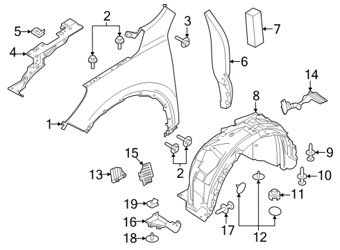 2021 Ford Escape Fender & Components Diagram 3 - Thumbnail