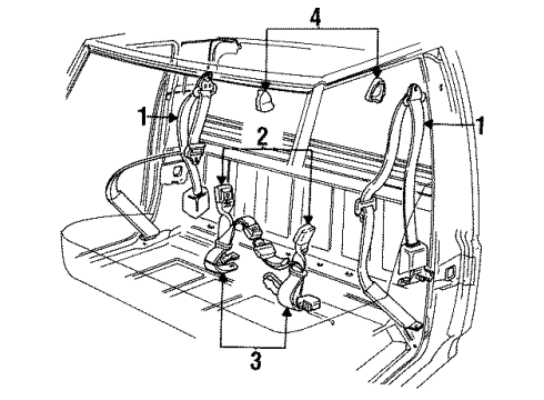 1993 Ford F-150 Seat Belt Assembly Diagram for F2TZ-15611B08-D