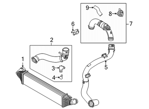 2021 Ford Bronco Sport COOLER ASY - ENGINE CHARGE AIR Diagram for LX6Z-6K775-D