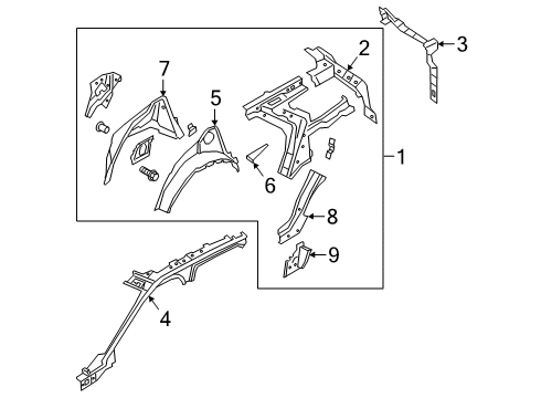 2021 Ford Police Interceptor Utility REINFORCEMENT ASY - BODYSIDE Diagram for LB5Z-7827865-B