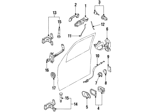 1999 Ford Contour Trunk, Body Diagram 1 - Thumbnail