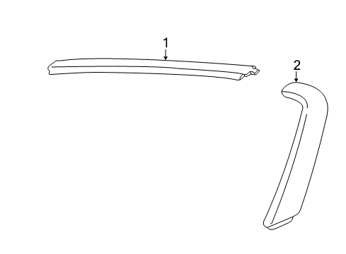 2003 Ford Thunderbird Moulding - Windshield Diagram for 3W6Z-7603136-BA