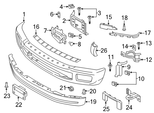 2017 Ford F-250 Super Duty Bumper Assembly - Front Diagram for HC3Z-17757-E