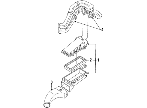 1990 Ford E-150 Econoline Club Wagon Air Inlet Diagram 3 - Thumbnail