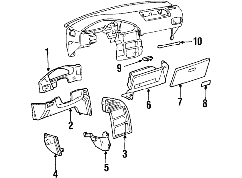 2001 Mercury Villager Cover Assembly Diagram for 1F5Z-1204459-AAA