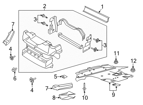 2018 Ford Mustang Splash Shields Diagram 3 - Thumbnail