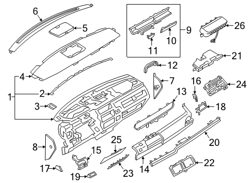 2021 Lincoln Navigator Panel - Instrument Diagram for JL7Z-78042A82-AA