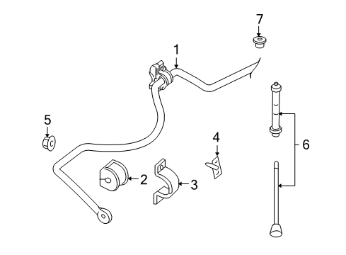 2009 Ford Explorer Sport Trac Rear Suspension Components, Lower Control Arm, Stabilizer Bar Diagram 3 - Thumbnail