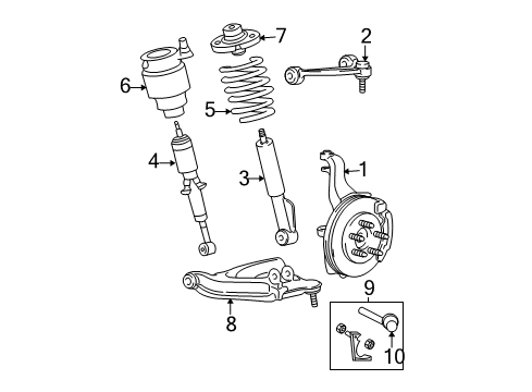 2006 Ford Expedition Front Suspension, Control Arm Diagram 1 - Thumbnail