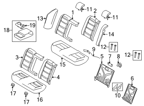 2009 Mercury Sable Armrest Assembly Diagram for 8G1Z-5467112-BA