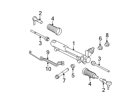 2008 Mercury Mountaineer Steering Column & Wheel, Steering Gear & Linkage Diagram