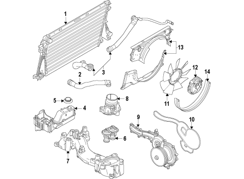 2015 Ford F-350 Super Duty Cooling System, Radiator, Water Pump, Cooling Fan Diagram