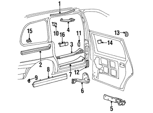 1997 Ford Windstar Door Hardware Diagram