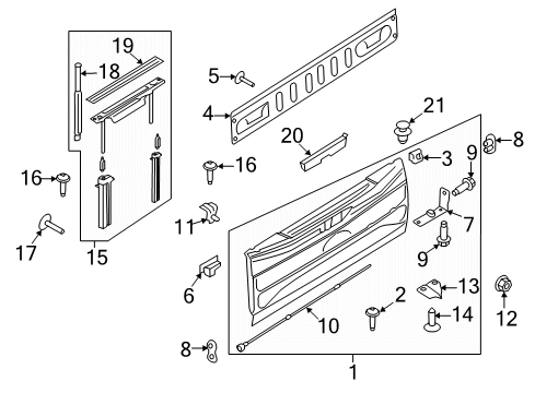 2019 Ford F-350 Super Duty Tail Gate Diagram