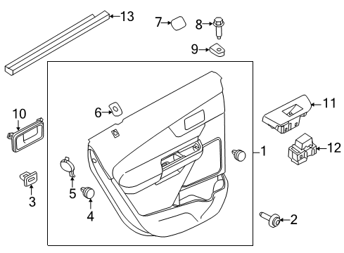 2014 Ford Edge Panel Assembly - Door Trim Diagram for DT4Z-7827407-EB