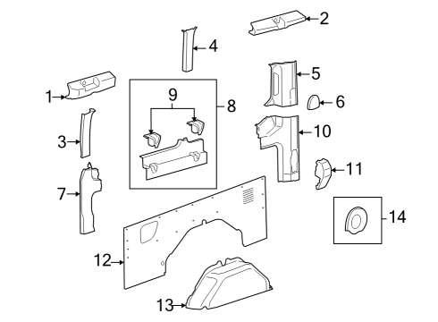 2023 Ford E-Transit Interior Trim - Side Panel Diagram 3 - Thumbnail