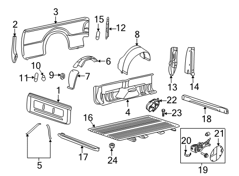 2008 Ford F-350 Super Duty Front & Side Panels Diagram