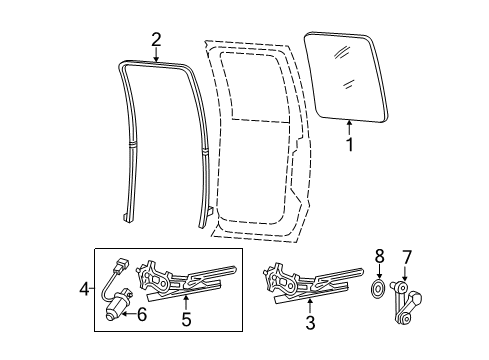 2015 Ford F-350 Super Duty Rear Door - Glass & Hardware Diagram