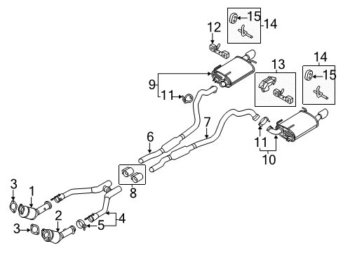 2011 Ford Mustang Front Muffler Assembly Diagram for BR3Z-5230-AF