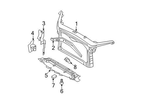 2009 Ford Fusion Radiator Support Diagram