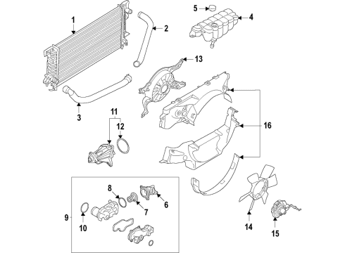 2021 Ford F-150 Cooling System, Radiator, Water Pump, Cooling Fan Diagram 10 - Thumbnail