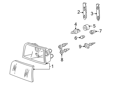 2006 Ford Crown Victoria Bulbs Diagram 1 - Thumbnail