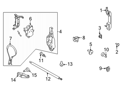 2023 Ford Bronco Front Door - Body & Hardware Diagram 4 - Thumbnail