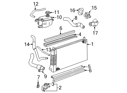 2003 Ford Taurus Thermostat Assembly Diagram for YF1Z-8575-BA