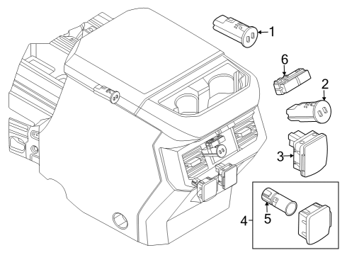 2023 Ford F-250 Super Duty Front Console Diagram 3 - Thumbnail