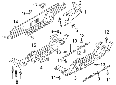 2023 Ford Ranger Bar Assembly - Towing Diagram for KB3Z-17D826-F