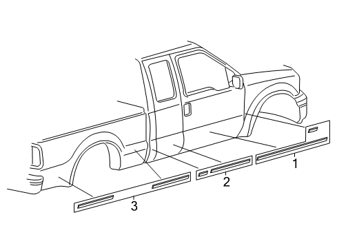 2007 Ford F-350 Super Duty Decal - Stripe Diagram for 5C3Z-2520000-EAC