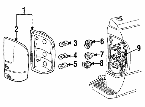 1996 Ford Ranger Combination Lamps Diagram