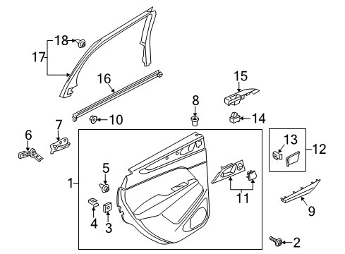 2018 Lincoln MKC Decal - Child Safety Lock Diagram for EJ7Z-7800014-AC