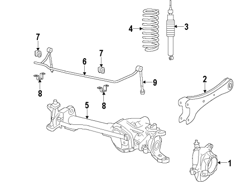 2009 Ford F-250 Super Duty Front Axle, Stabilizer Bar, Suspension Components Diagram